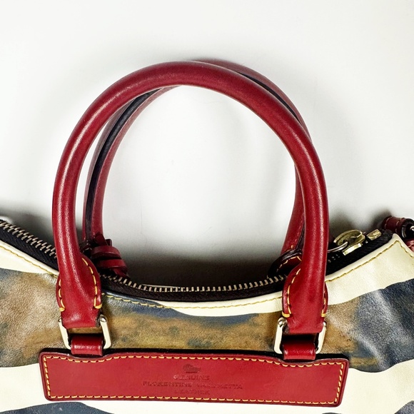 Dooney & Bourke Zebra Print Red Leather Hobo Western Satchel Crossbody Bag Purse - Picture 11 of 16